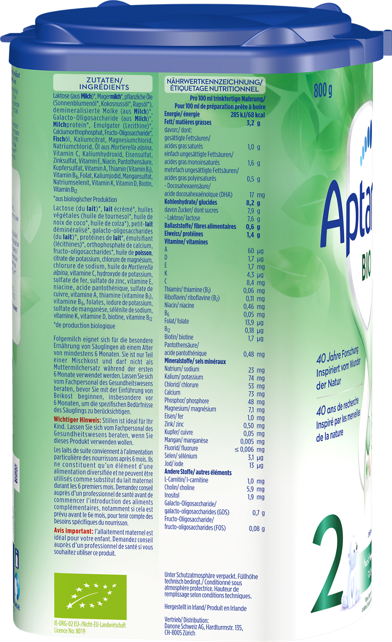 Aptamil Bio 2 Folgemilch (800g)