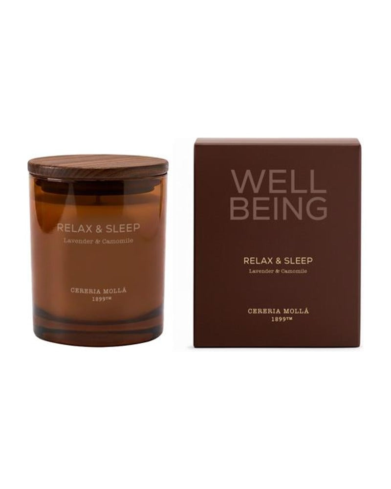 Cereria Mollá Wellbeing Relax & Sleep Duftkerze (230g) mit Verpackung