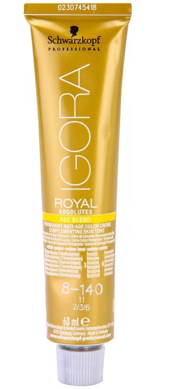 Schwarzkopf IGORA ROYAL Absolutes 8-140 Hellblond Cendré Beige Natur (60ml)
