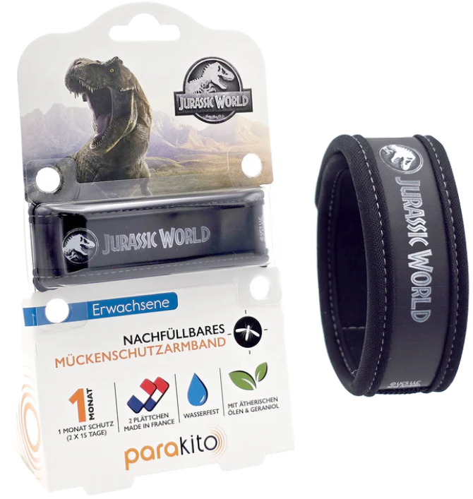 PARAKITO Mückenarmband Erwachsene - Universal Jurassic World schwarz (1 Stk)