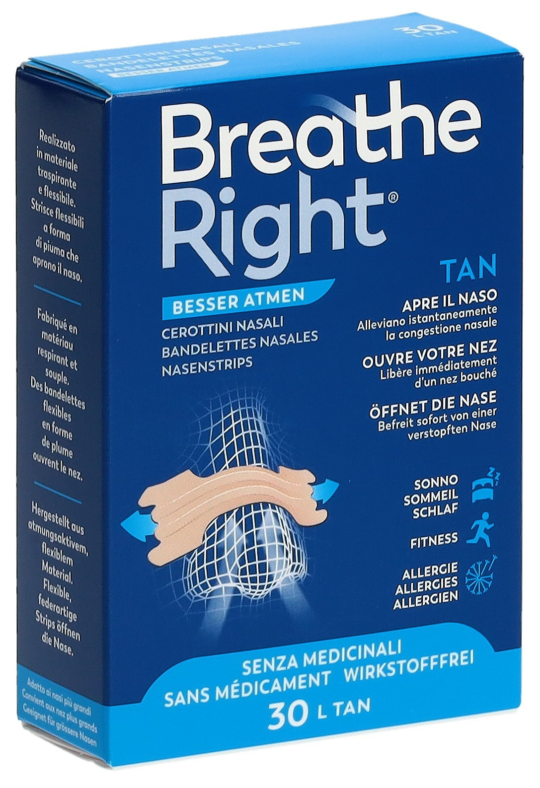Breath Right Nasenpflaster TAN, Grösse L (30 Stk)