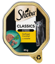 Sheba Pastete Geflügel Cocktail, Nassfutter für Katzen (85g)