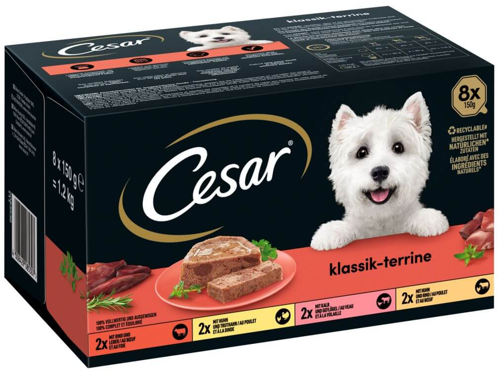 Cesar Klassik​-​Terrine, Nassfutter für Hunde (8x150g)5020982