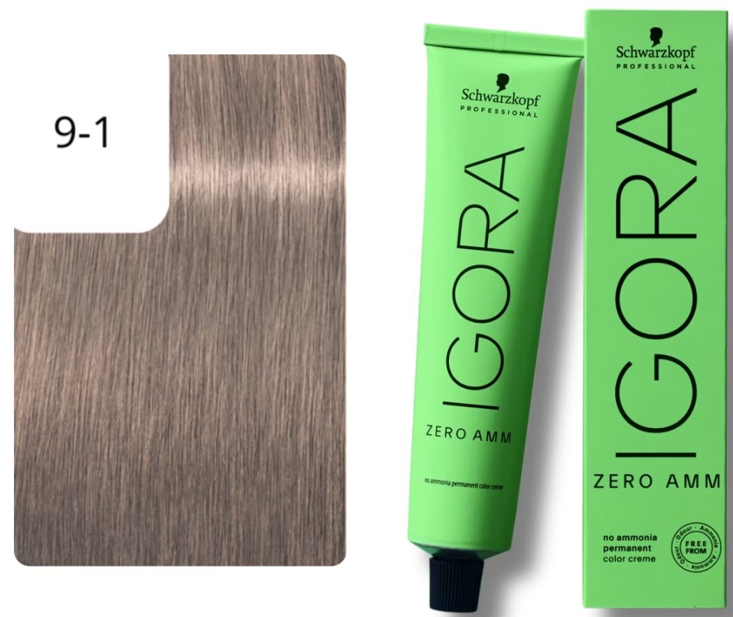 Schwarzkopf IGORA ZERO AMM 9-1 Extra Hellblond Cendré (60ml)