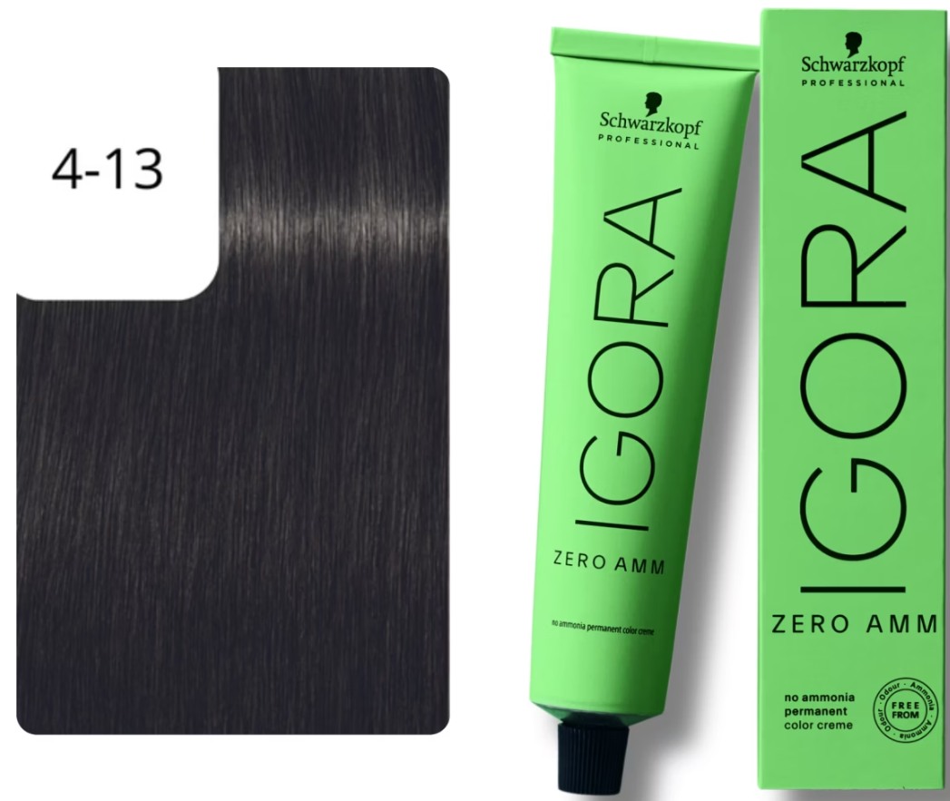 Schwarzkopf IGORA ZERO AMM 4-13 Extra Mittelbraun Cendré Matt (60ml)