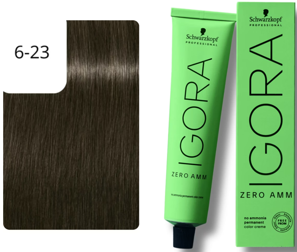 Schwarzkopf IGORA ZERO AMM 6-23 Dunkelblond Asch Matt (60ml)