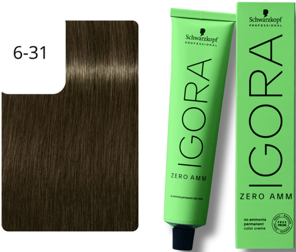 Schwarzkopf IGORA ZERO AMM 6-31 Dunkelblond Matt Cendré (60ml)