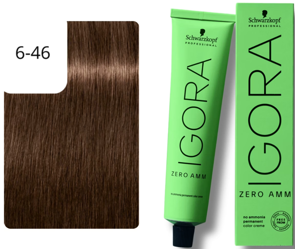 Schwarzkopf IGORA ZERO AMM 6-46 Dunkelblond Beige Schoko (60ml)