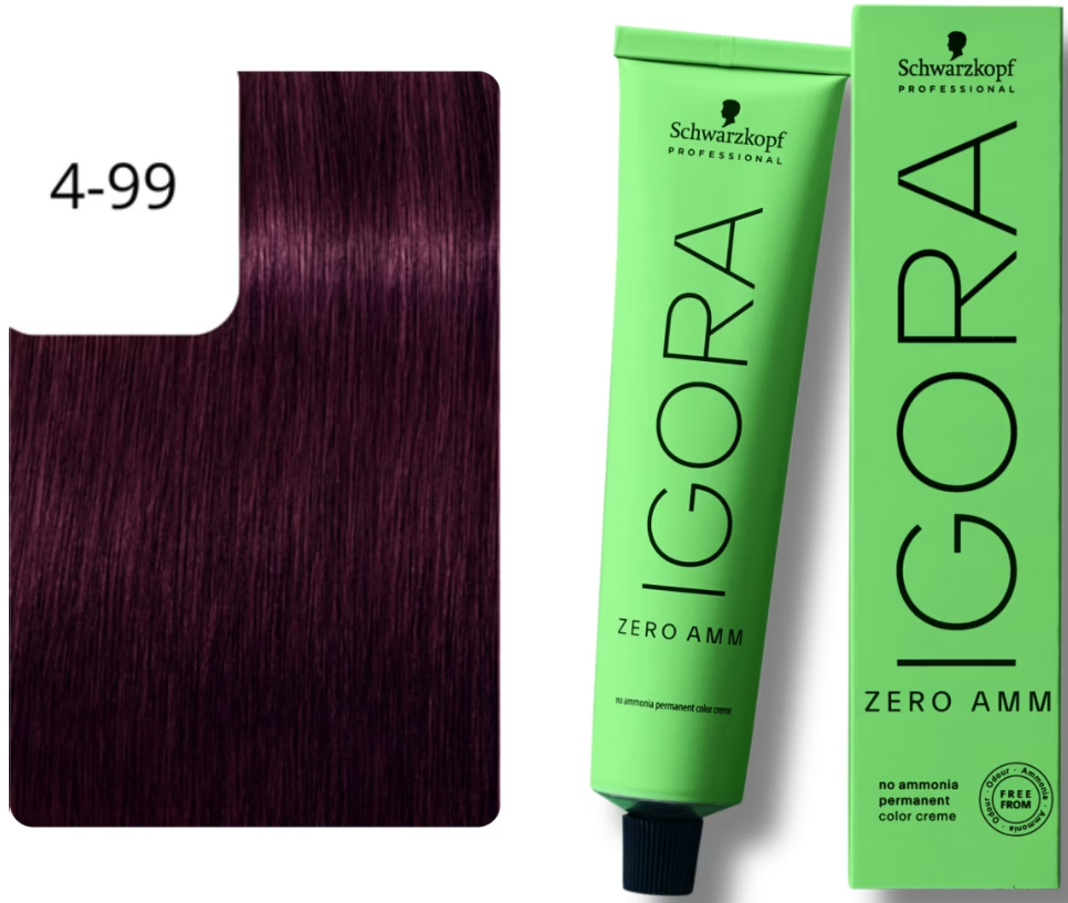 Schwarzkopf IGORA ZERO AMM 4-99 Mittelbraun Violett Extra (60ml)