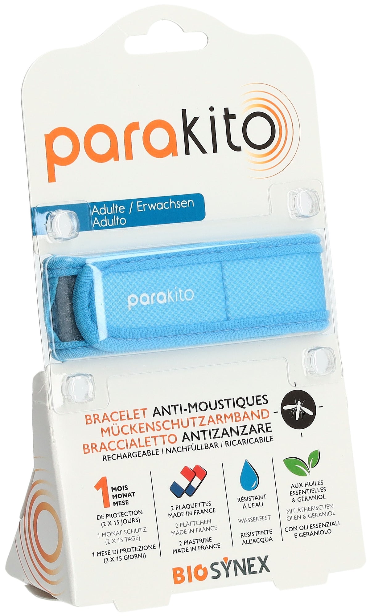 parakito Mückenarmband Erwachsene blau (1 Stk)