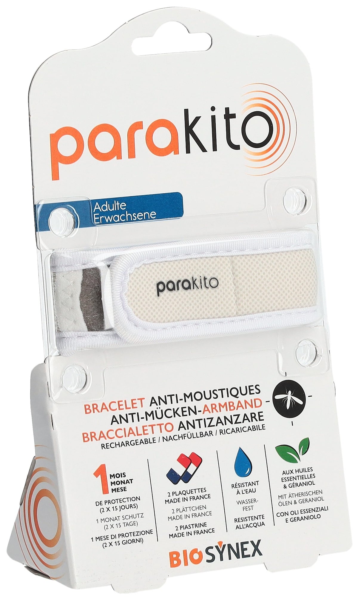 parakito Mückenarmband Erwachsene weiss (1 Stk)