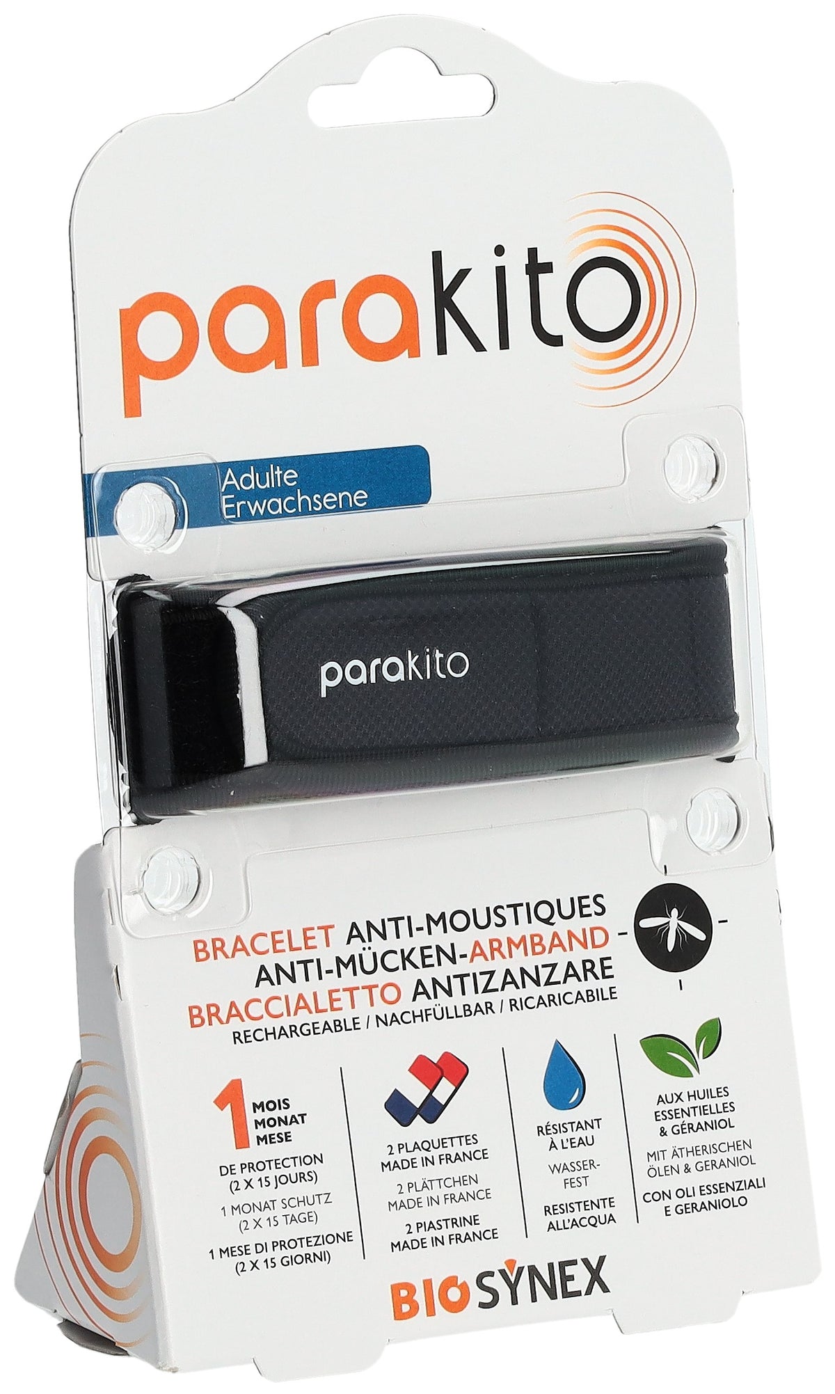 parakito Mückenarmband Erwachsene schwarz (1 Stk)