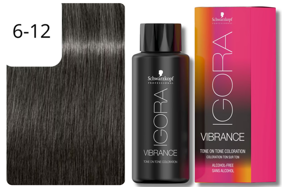 Schwarzkopf IGORA VIBRANCE 6-12 Dunkelblond Cendré Asch (60ml)