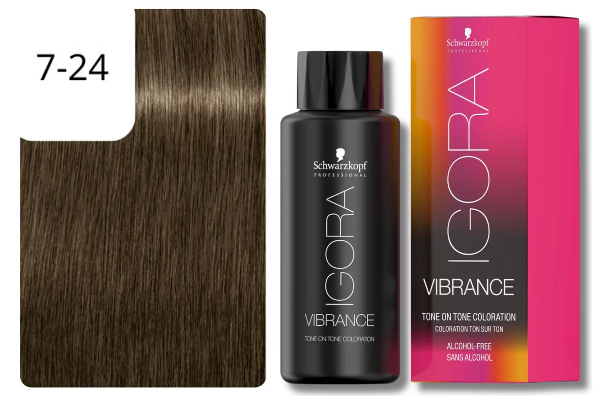 Schwarzkopf IGORA VIBRANCE 7-24 Mittelblond Asch Beige (60ml)
