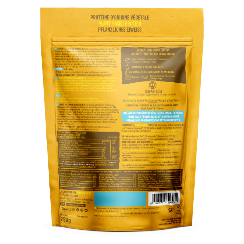 ISWARI Super Vegan Protein Banane Bio (8 Stk)
