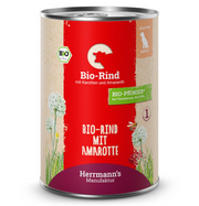 Herrmann’s Bio Rind mit Karotten und Amaranth, Nassfutter für Hunde (400g)