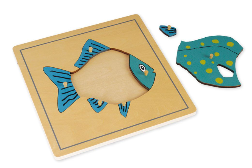 TimeTEX Puzzle Fisch Montessori Premium, 24x24cm (7-teilig)