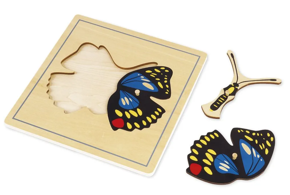 TimeTEX Puzzle Schmetterling Montessori Premium, 24x24cm (3-teilig)