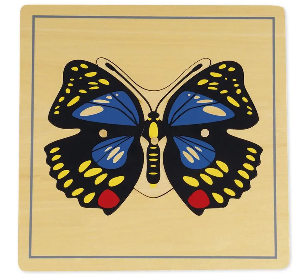 TimeTEX Puzzle Schmetterling Montessori Premium, 24x24cm (3-teilig)