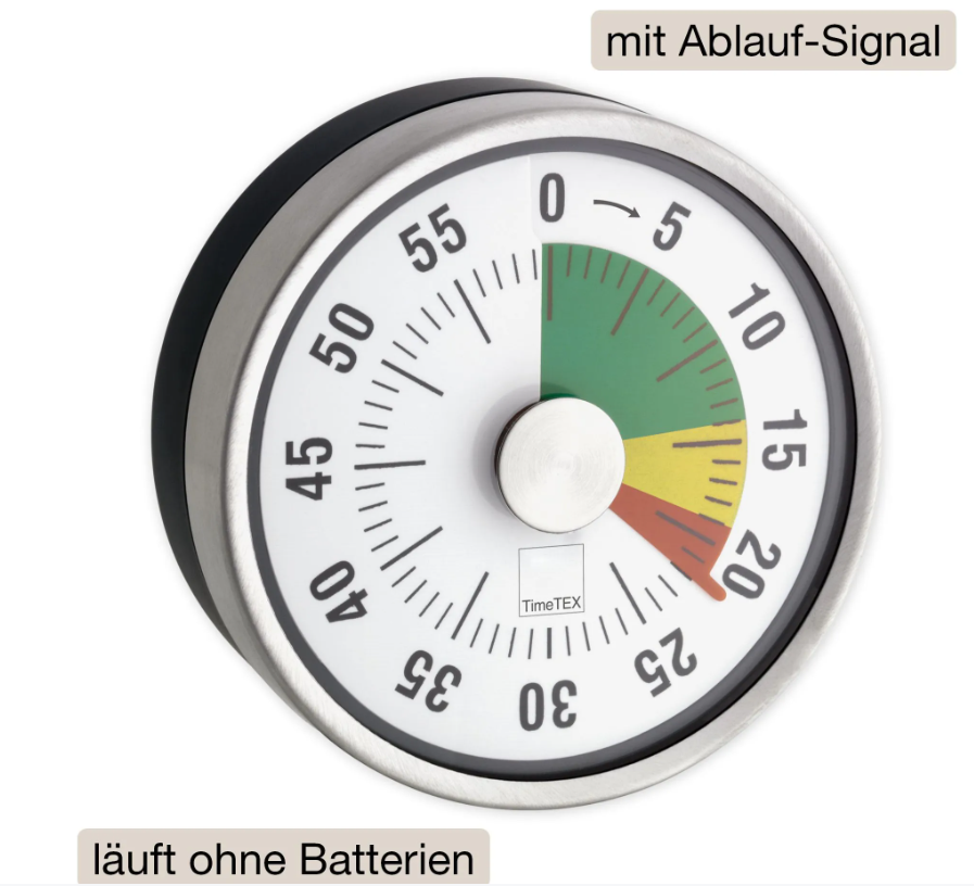 TimeTEX Zeitdauer-Uhr Automatik compact, mit Magnet und Ampelscheibe, Durchmesser 8cm (1 Stk)