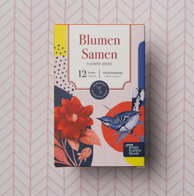 Magic Garden Seeds Saatgut Blumensamen, 12 samenfeste Blumensorten, wild & farbenfroh (1 Stk)