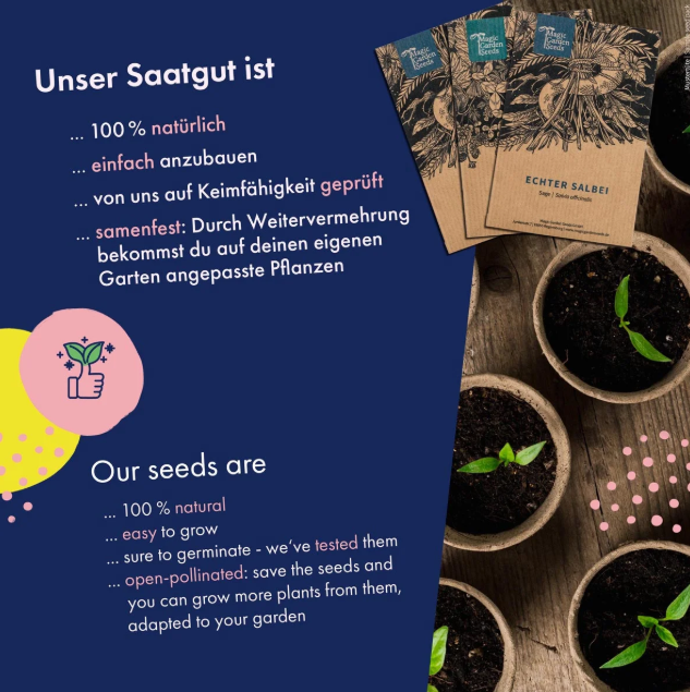 Magic Garden Seeds Saatgut Hochbeet-Gemüse, 10 samenfeste Gemüsesorten (1 Stk)