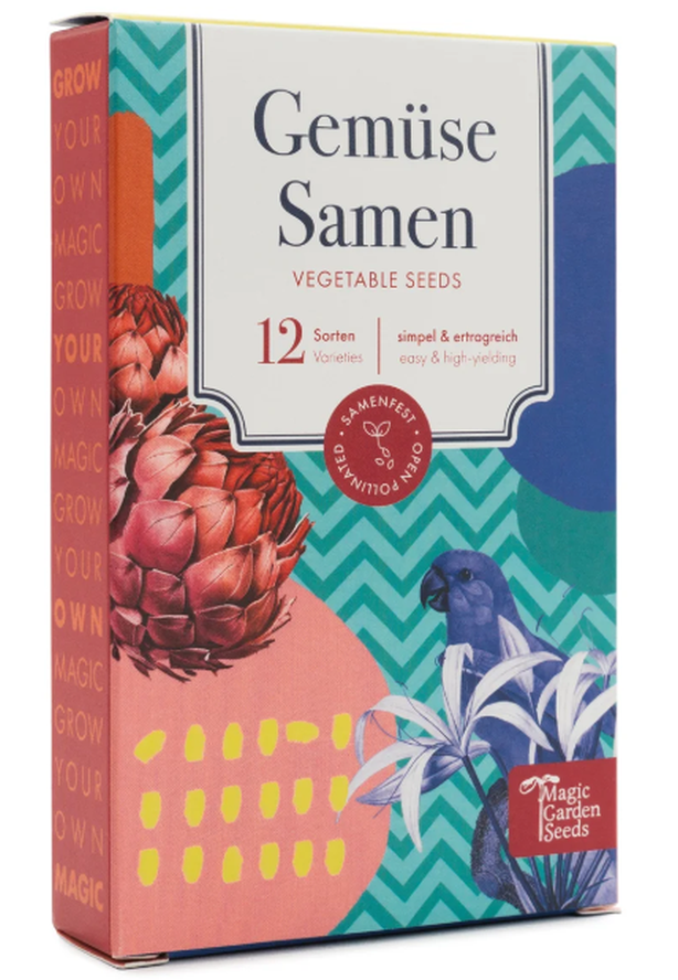 Magic Garden Seeds Saatgut Gemüsesamen, 12 samenfeste bunte Gemüsesorten (1 Stk)