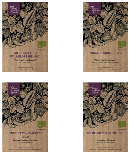 Magic Garden Seeds Samen-Geschenkset Beeren-Naschgarten (4-teilig)