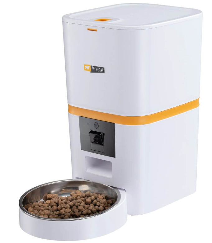 Ferplast Risto Pet Smart Futterautomat, Füllmenge 6 Liter, für Hunde und Katzen (1 Stk)