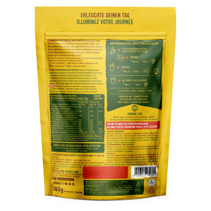 ISWARI Erwachen Buddha Maxi Protein Bio (360g)