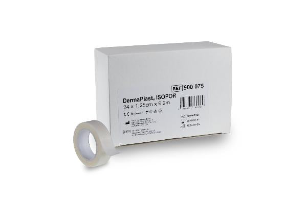 DermaPlast Isopor Sparadrap de fixation non tissé blanc 1.25cm x 9.2m (24 pces)