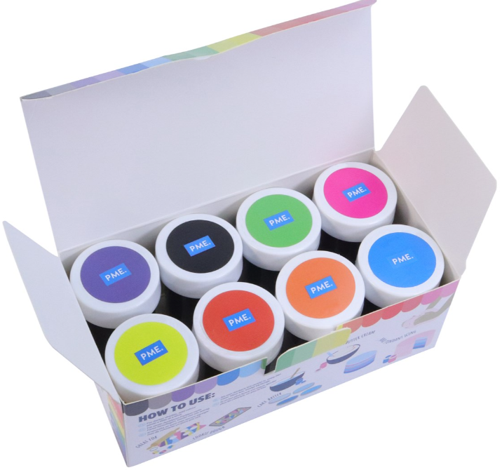 PME CAKE Pasten-Set Lebensmittelfarbe (8x25g)
