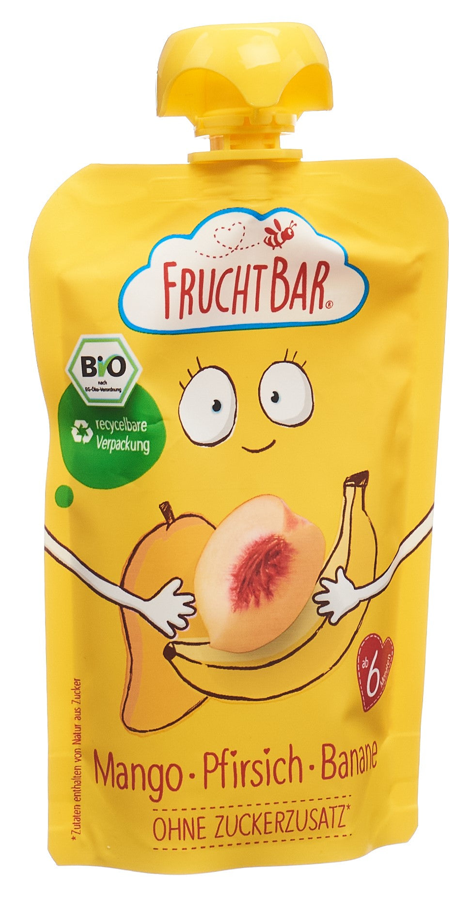 FRUCHTBAR Bio Fruchtpüree Mango Pfirsich Banane (100g)