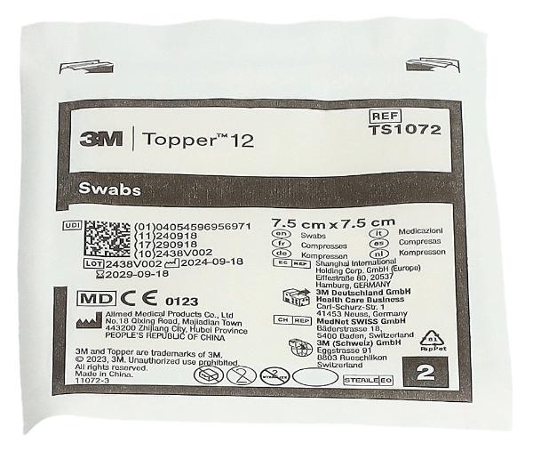 TOPPER 12 NW Compresses 7.5x7.5cm stériles (80 pces)