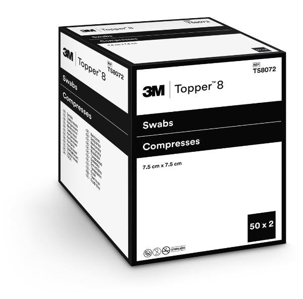 TOPPER 8 NW Compresses 7.5x7.5cm stériles (100 pces)