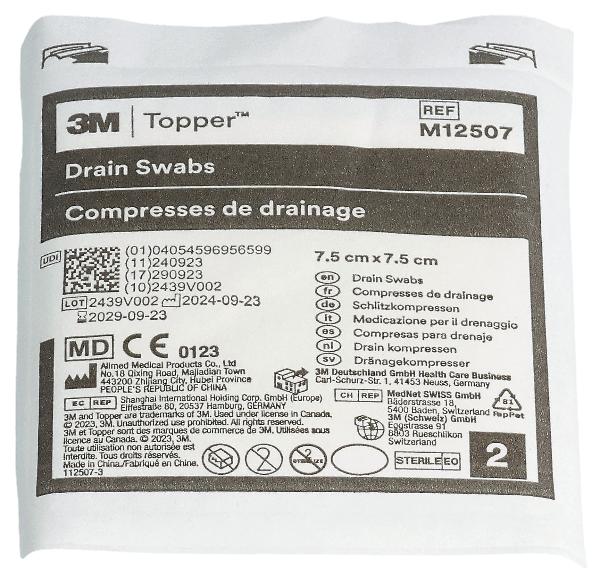 TOPPER Slit Compresses 7.5x7.5cm sterile (2x50 pcs)