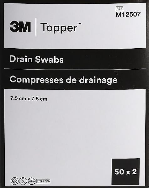 TOPPER Slit Compresses 7.5x7.5cm sterile (2x50 pcs)