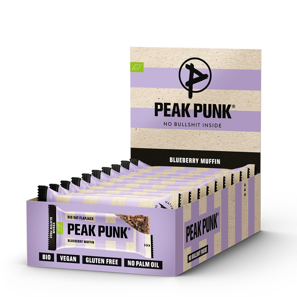 PEAK PUNK Organic Oat Flapjack Blueberry Muffin (12x60g)
