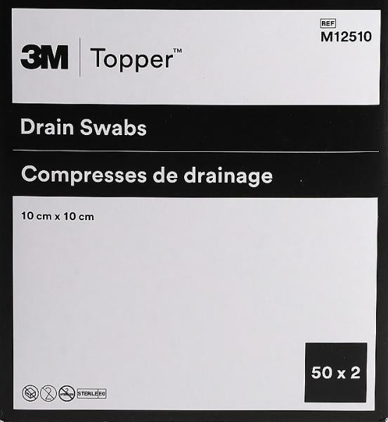 TOPPER Compresses fendues 10x10cm stériles (50x2 pces)