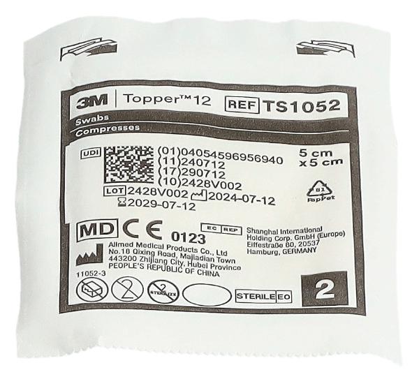 TOPPER 12 NW Compresses 5x5cm stériles (45x2 pces)