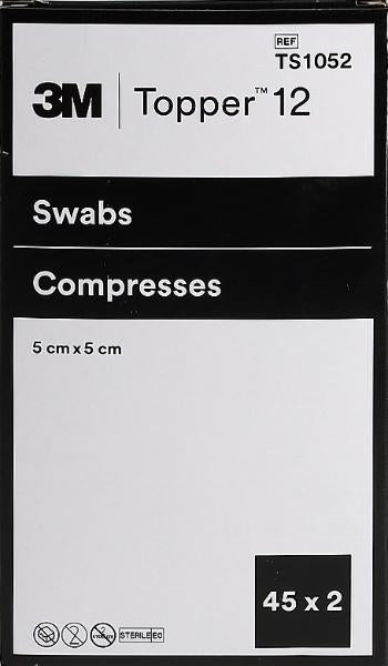 TOPPER 12 NW Compresses 5x5cm stériles (45x2 pces)
