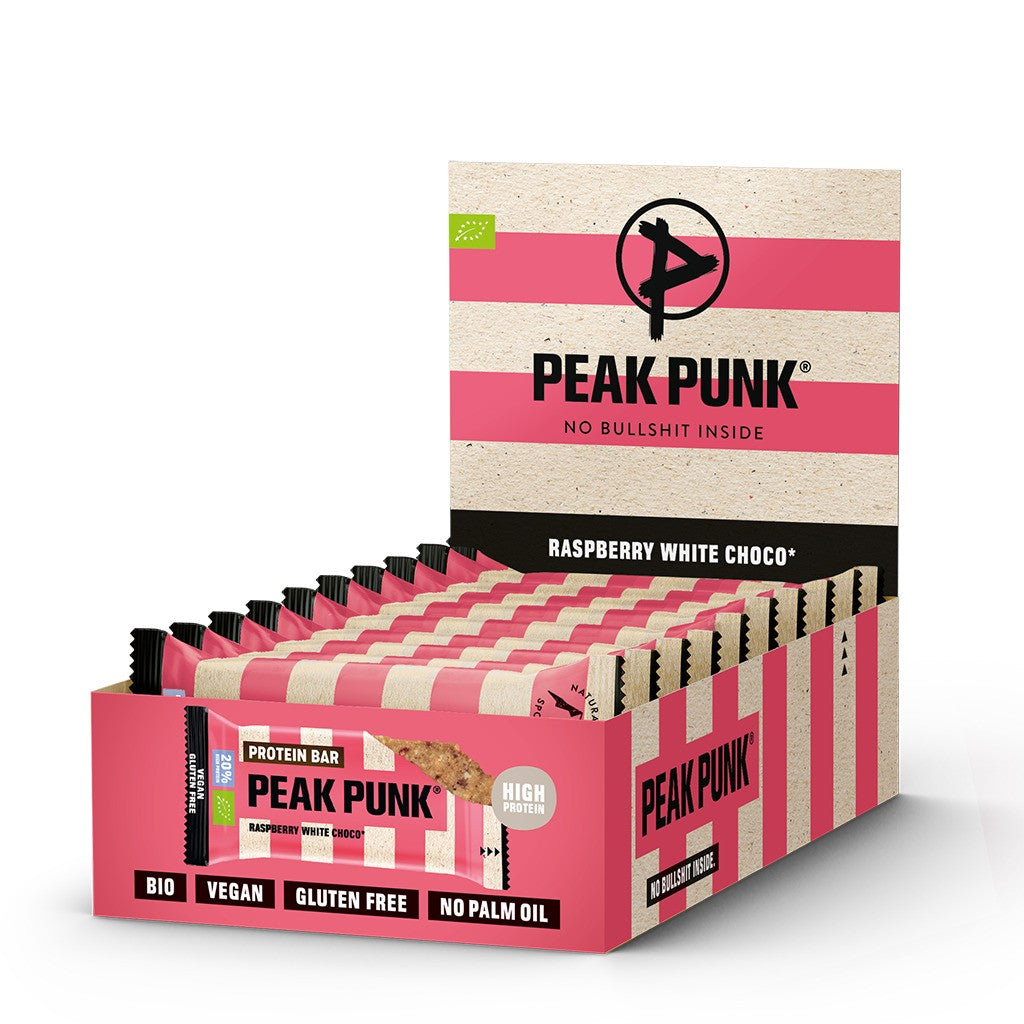 PEAK PUNK High Protein Bar White Chocolate Raspberry (12x55g)