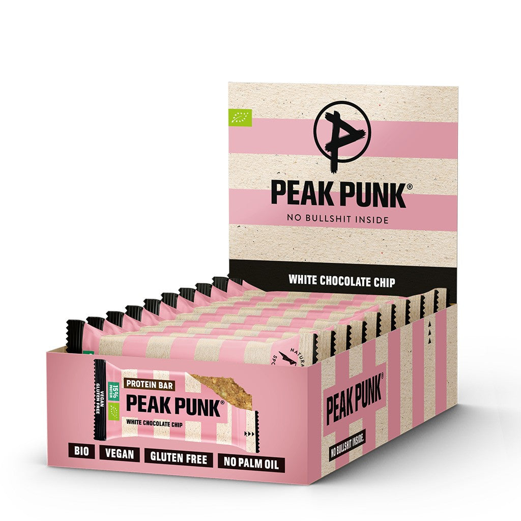 PEAK PUNK Bio Protein Bar White Chocolate Chip (12x55g)