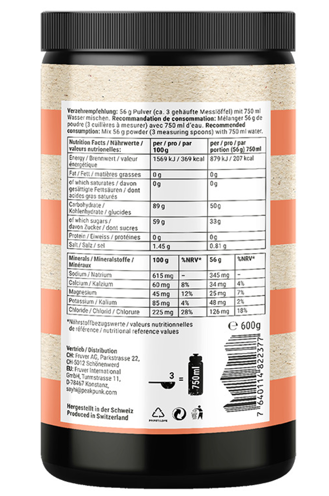 PEAK PUNK Natural Electrolyte Sport Drink Orange (600g)
