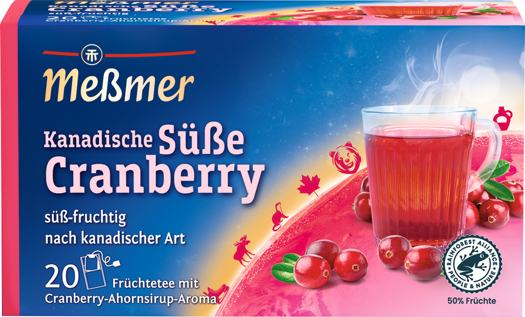 Messmer Früchtetee Kanadische Süsse Cranberry (20 Beutel)