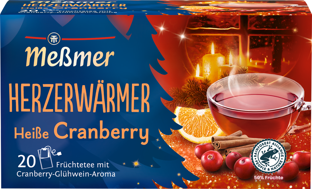 Messmer Früchtetee Herzerwärmer Cranberry (20 Beutel)