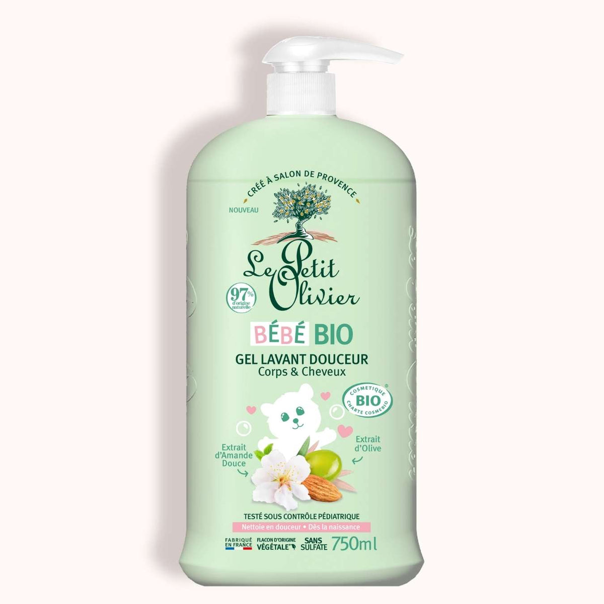 Le Petit Olivier Baby Gentle Body & Hair Wash Organic (750ml)