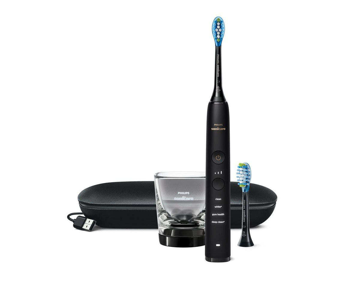 Philips Sonicare DiamondClean 9000 elektrische Schallzahnbürste HX9913/18 Schwarz (1 Stk)