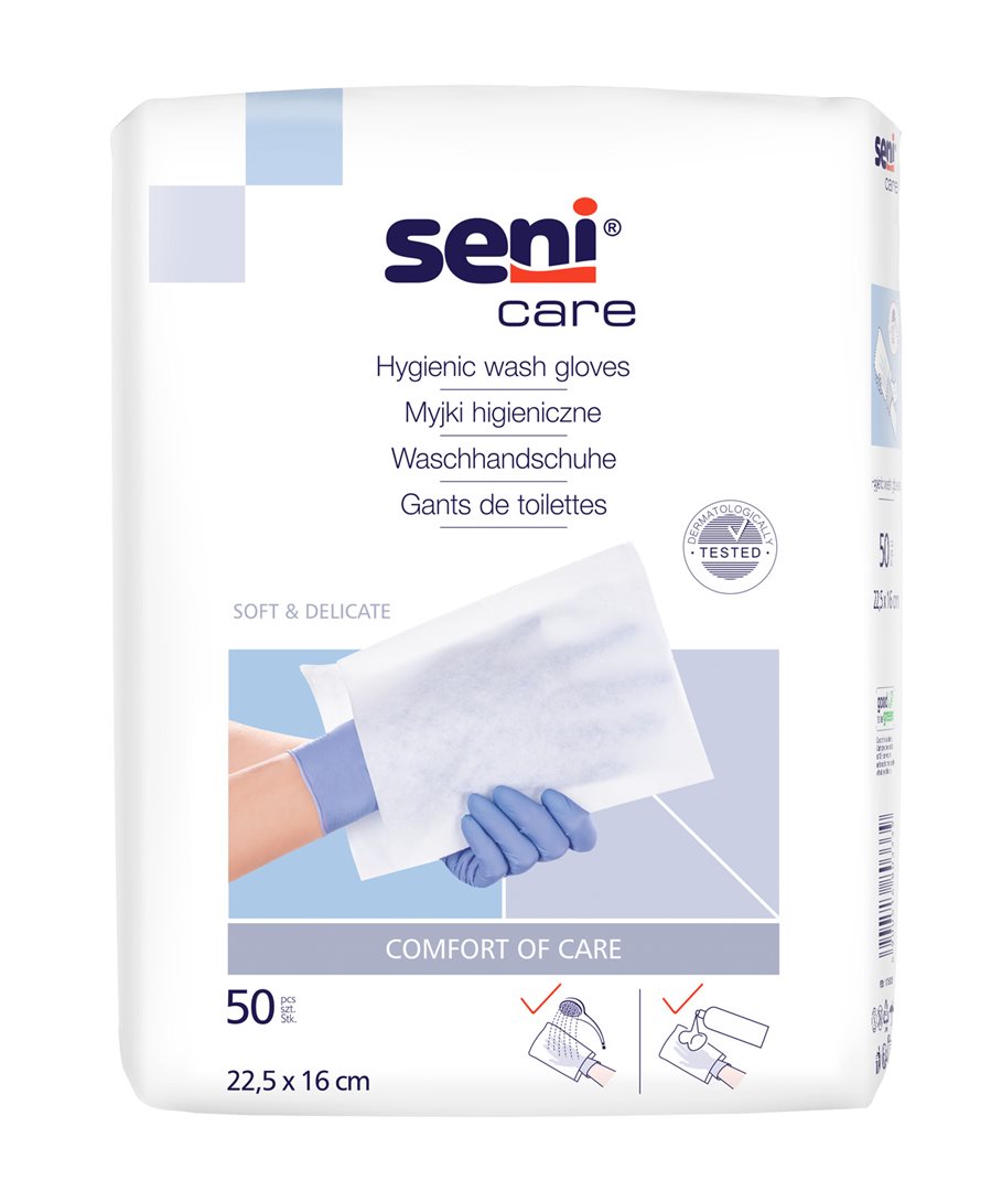Seni Care Waschhandschuhe unfoliert (50 Stk)