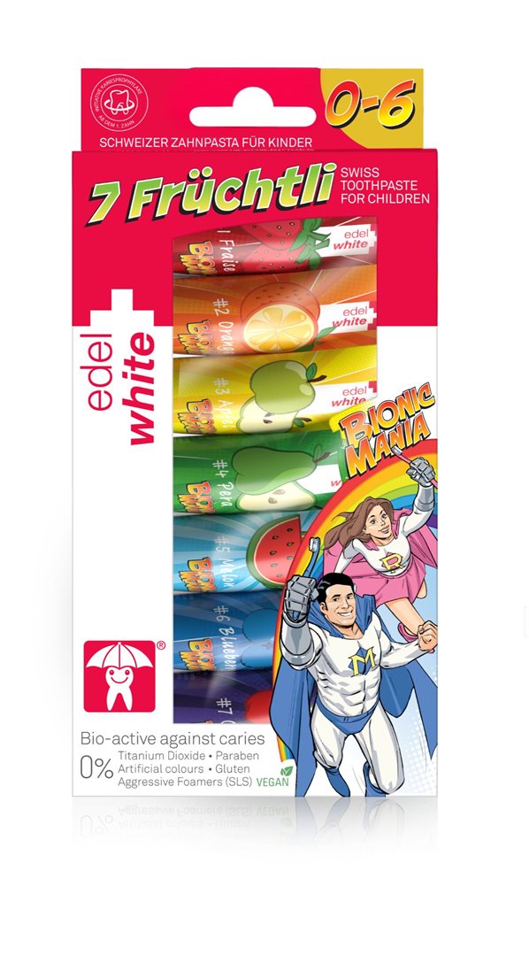 edel+white 7 Früchtli Dentifrice Enfants (7x9.4ml)